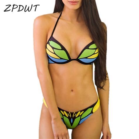 zpdwt 2018 butterfly design bikini set women low waist swimsuit brazilian swimwear push up