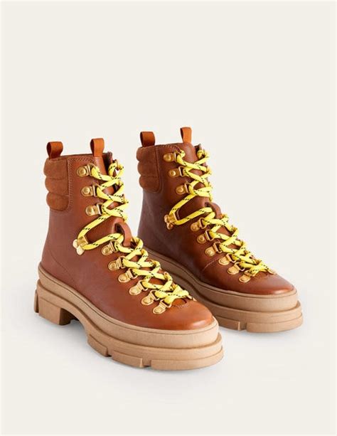 lace up hiker boots honey leather boden us