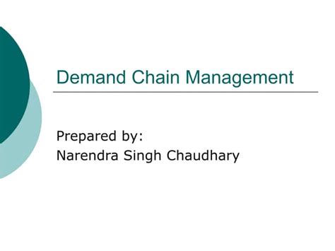 Demand Chain Management Ppt
