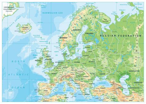 Physical Map Of Northern Europe Map Of Europe Europe Map Huge