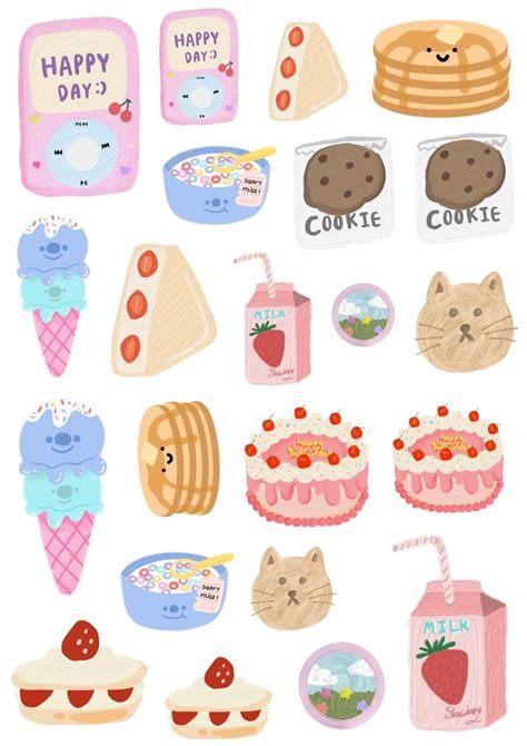 20 Aesthetic Korean Cute Stickers Printable For Your Planner