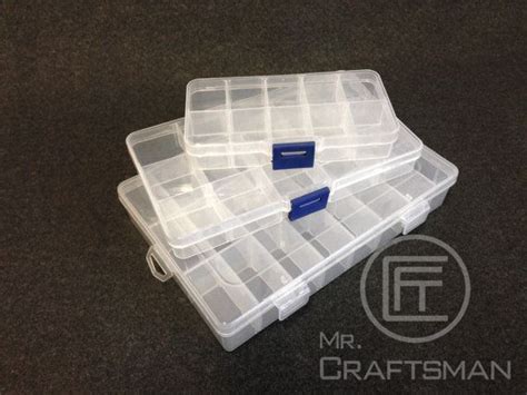 Clear Plastic Small Parts Storage Box With Movable Dividers Etsy Small Parts Storage Craft