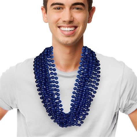Blue 33 12mm Bead Necklaces Leis And Beads Products Under 100