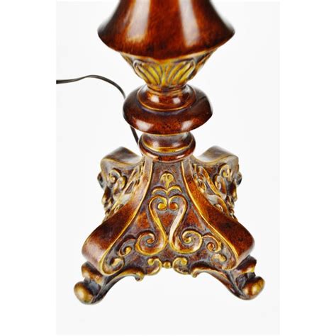 vintage carved wood  table lamp chairish