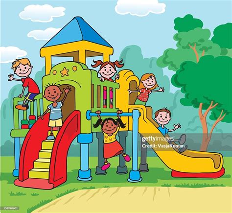 Children Playing On Playground High Res Vector Graphic Getty Images