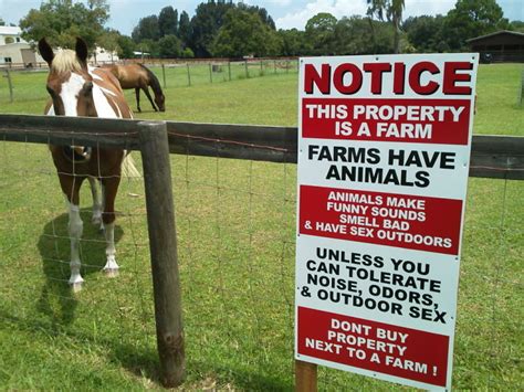 Hoping To Scare Away Development Farmer Posts Sign