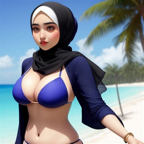 Generator Seni Ai Dari Teks Beautiful Hijab Women With Big Breast Wear