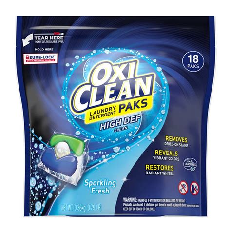 Oxiclean High Def Clean Sparkling Fresh Laundry Detergent Paks 8 Count