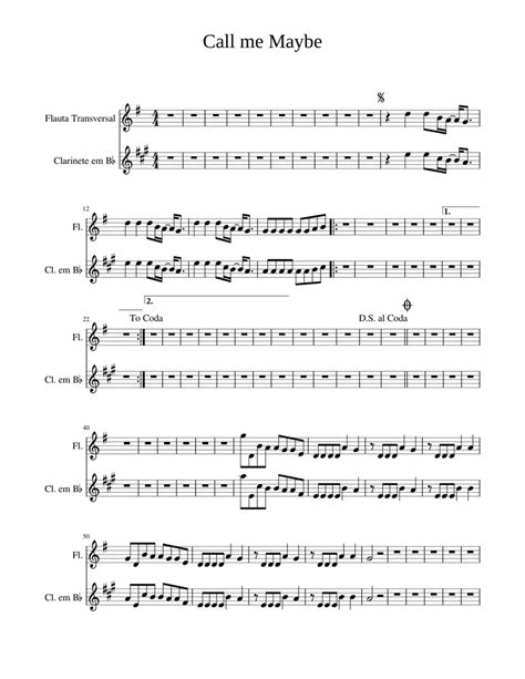 Call Me Maybe Carly Rae Jepsen Call Me Maybe Carly Rae Jepsen Call Me Maybe 3 Clarinete Sheet