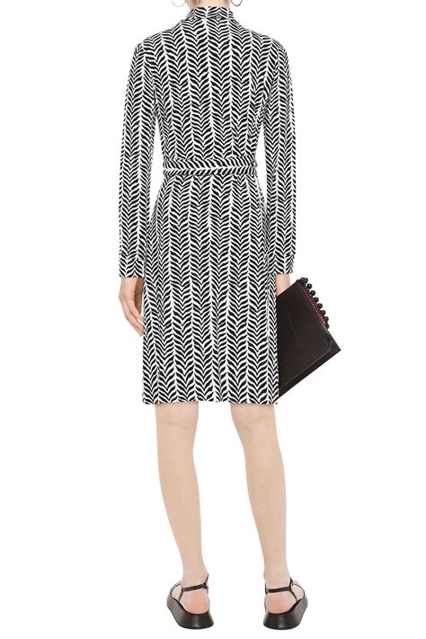 Diane Von Furstenberg New Jeanne Printed Stretch Jersey Wrap Dress