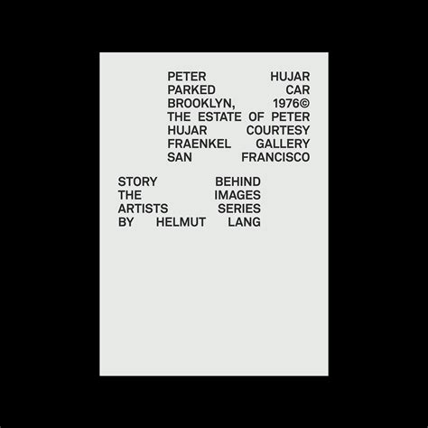 Helmut Lang The Artist Series On Behance