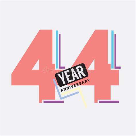 44th Years Anniversary Logo Birthday Celebration Abstract Design Vector