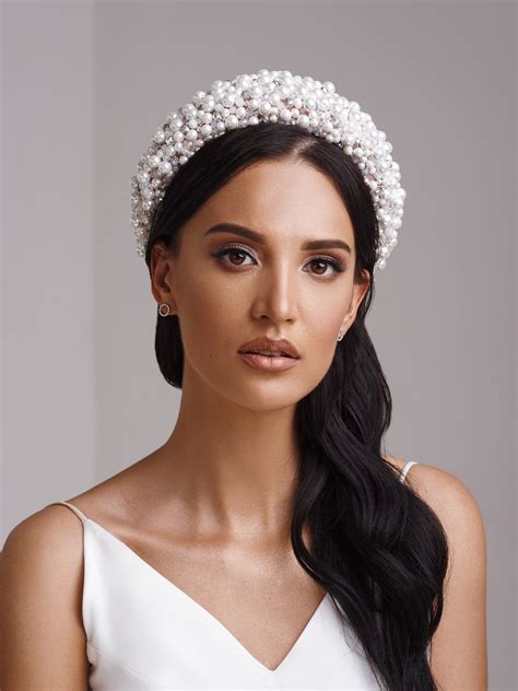 floral headband wedding pearl bridal headband wedding hair headband bridal pearls headband