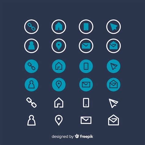 Free Vector Icon Collection For Business Card