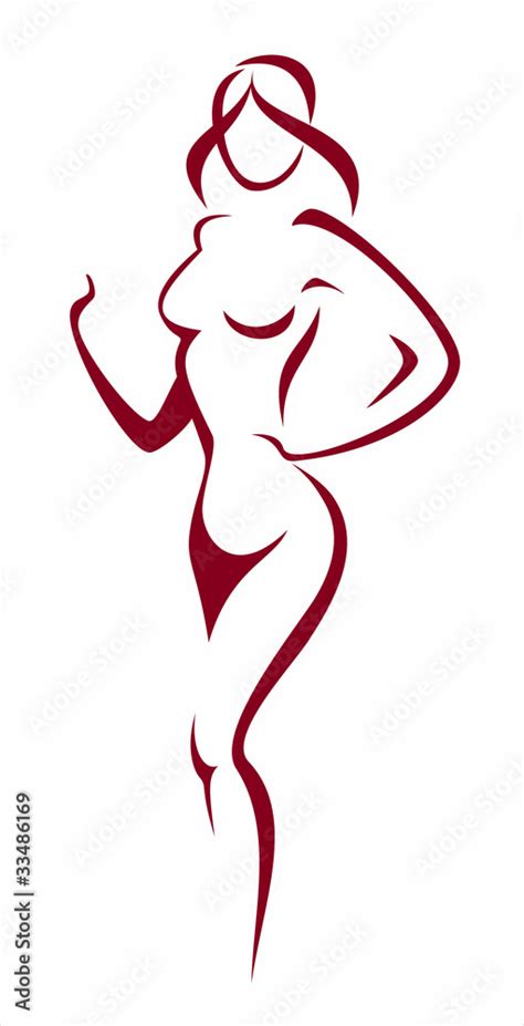 Naked Woman Silhouette Stock Vector Adobe Stock