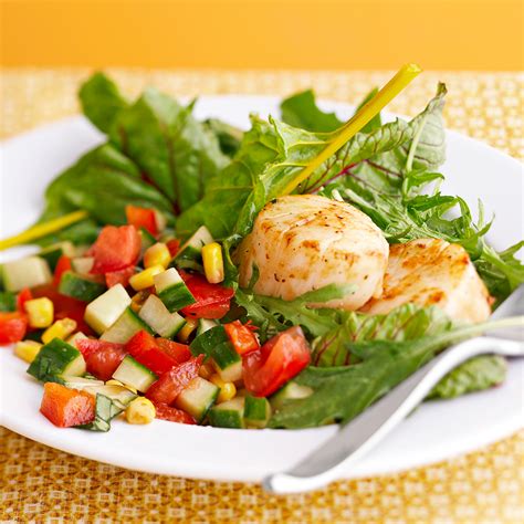 Scallop Salad With Basil Vinaigrette Recipe Eatingwell