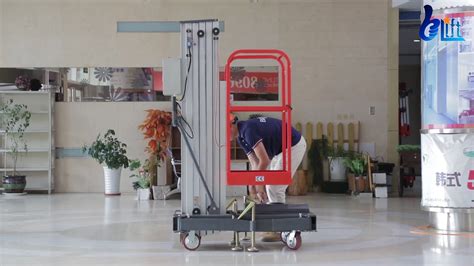 Small Cylinder Motorized Ladder Electric Portable Single Mast Lifter