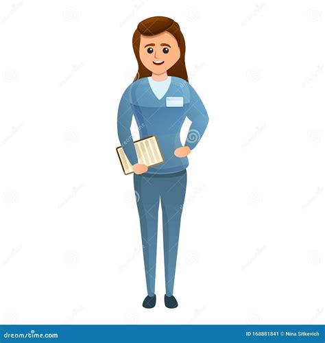 Woman Social Worker Icon Cartoon Style Stock Vector Illustration Of
