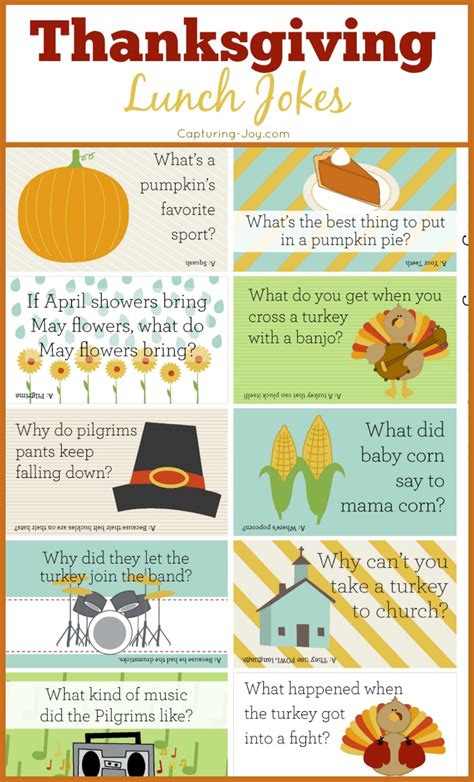 Free Thanksgiving Lunch Joke Printables 247 Moms