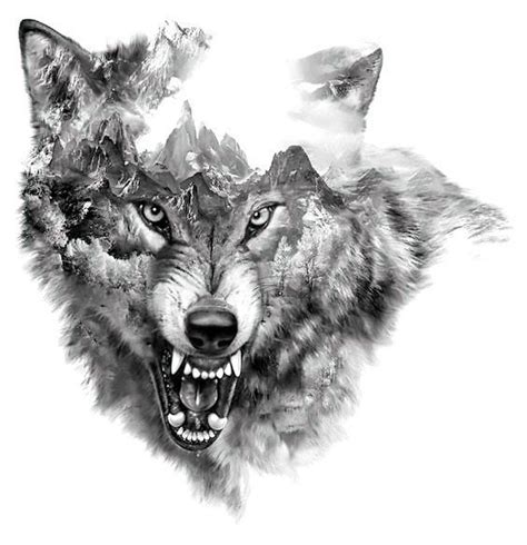 Snarling Wolf Tattoo Drawing The Wolf Tattoo Sleeve Is Particularly
