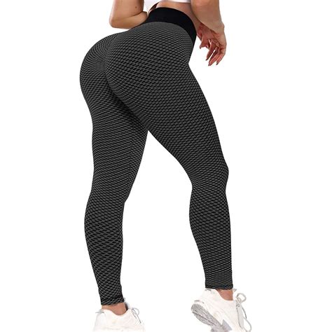 Venuzor Womens High Waist Booty Yoga Pants Butt Lift Textured Leggings