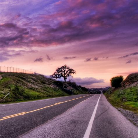 Sunset Road Landscape Ipad Wallpapers Free Download