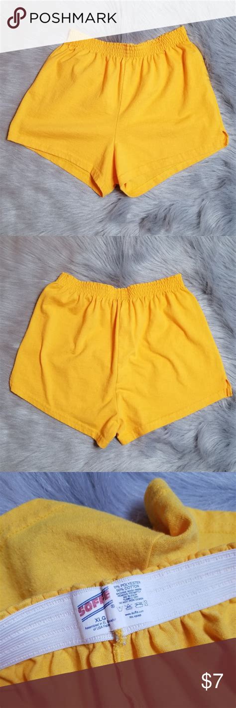 🛎 Soffe Jersey Knit Shorts Gold Knit Shorts Knit Jersey Yellow Knit