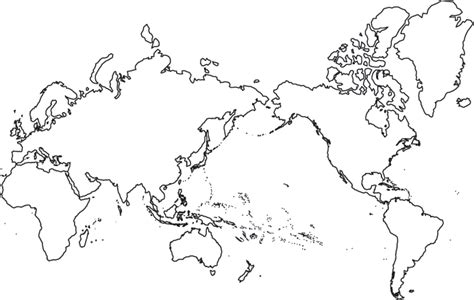 Blank World Map Asia Centered
