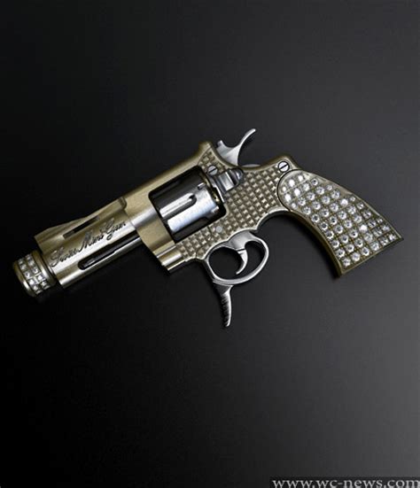 The Smallest Gold Gun In The World Is Shooting With Diamonds Wc