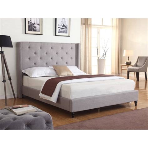 Best Master Furniture Vero Tufted Wingback Platform Bed