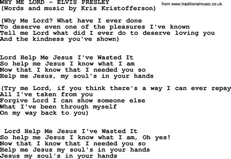 Why Me Lord By Elvis Presley Lyrics