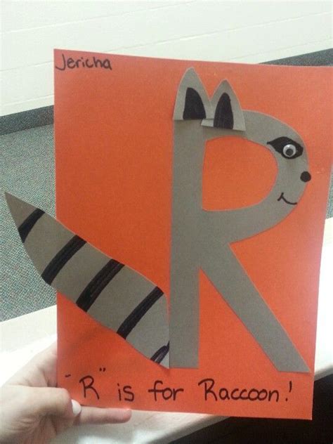 R Is For Raccoon Letter A Crafts Preschool Crafts Letter Activities