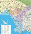 Large detailed tourist map of Los Angeles