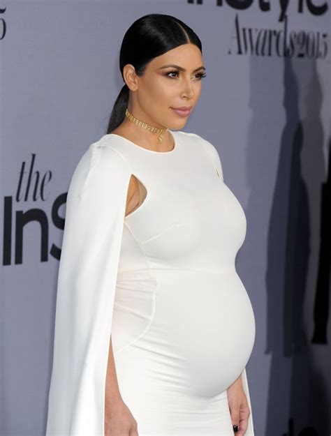 My Favorite Artis Kim Kardashian Flaunts Huge Baby Bump In White Dress