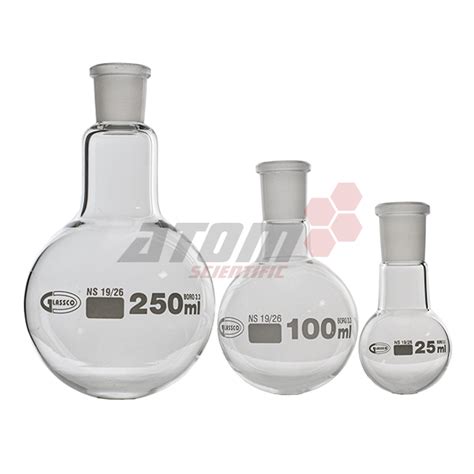 Round Bottom Flask With Joint Borosilicate Glass Glassco Socket Size 19 26 Apc Pure