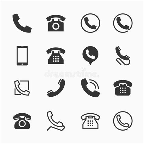 Phone Icons Set Of 16 Telephone Symbols Stock Vector Illustration Of