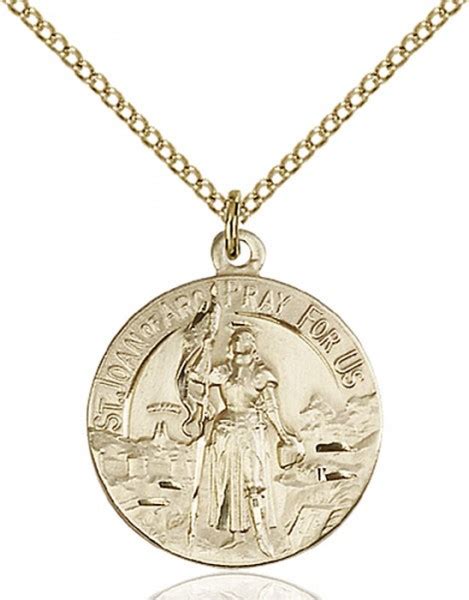 14kt Gold Filled Womens St Joan Of Arc Patron Saint Necklace