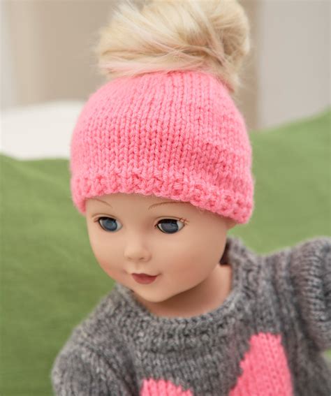Love My Doll Sweater And Messy Bun Hat Free Knitting Pattern 18 Inch Doll 1 ⋆ Knitting Bee