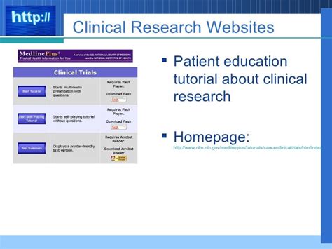 Online Clinical Research Tools And Resources