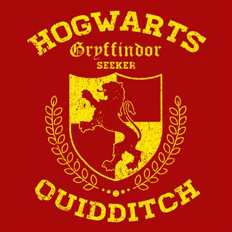 Quidditch Gryffindor T Shirt Harry Potter Textual Tees