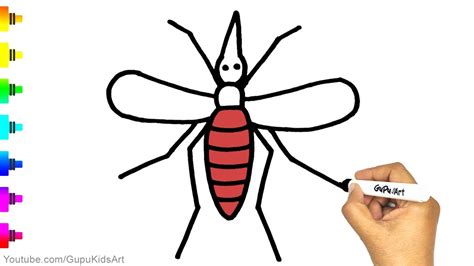 Mosquito Drawing For Kids How To Draw A Mosquito Easy Youtube