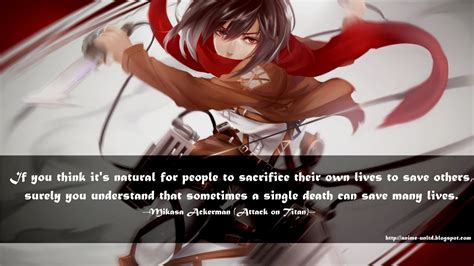 Mikasa by (shexyo)attack on titan. My Anime Review: Attack on Titans Quotes