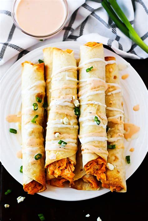 Baked Buffalo Chicken Taquitos Life In The Lofthouse Baked Buffalo Chicken Baked Chicken
