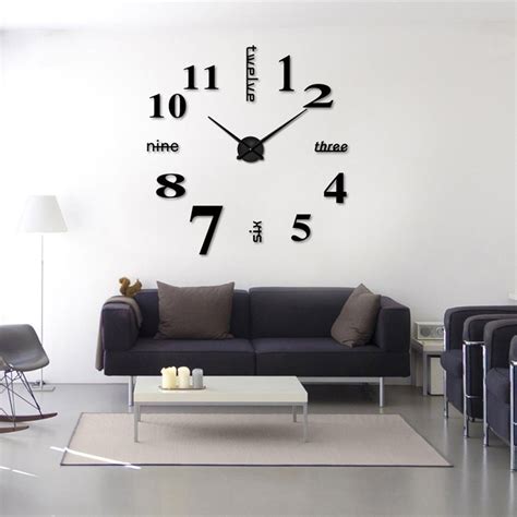 2017 High Quality Acrylic Modern Diy Wall Clock 3d Mirror Surface