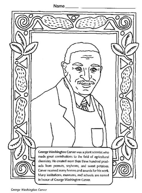 Black History Month George Washington Carver Coloring Page Download