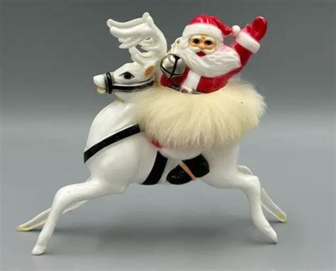 1950s Santa Claus Fur Reindeer Hard Plastic Christmas Figurine Vintage Rosbro 35 95 Picclick