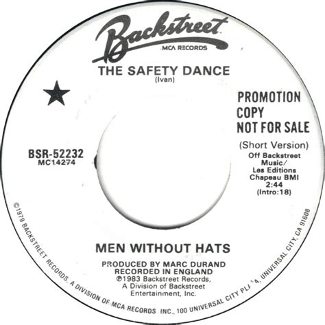 The Safety Dance By Men Without Hats Single Backstreet Bsr 52232