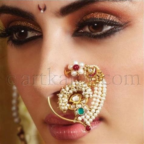 Indian Bridal Nose Ring Bridal Nose Ring Nose Jewelry Indian Nose Ring