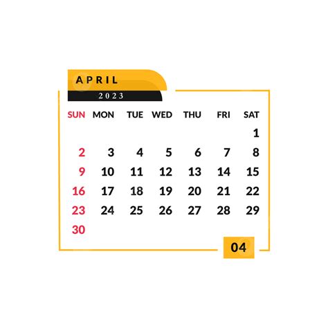 April Calendar Year 2023 April Calendar April 2023 April Png And