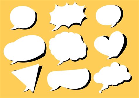 Collection Of Speech Bubbles For Comics Yellow Background 2591358